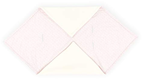 KraftKids Decke für Babyschale in weiße Feder Muster auf Rosa, 100 x 100 cm große Baby-Decke, flauschig warme Fleece-Decke