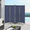 Paravent de Confidentialité Brise-Vue Séparateur à 4 Panneaux Résistant pour Extérieur Intérieur Acier Polyester 215 x 170 cm Bleu Foncé