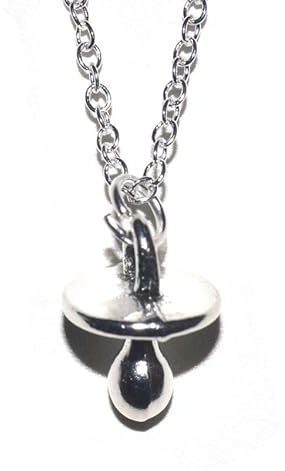 Lifestyle Schmuck Schnuller Anhänger mit Silber Kette 45cm