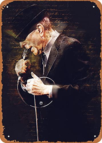 Legendäre Musiker Leonard Cohen Musiker Metall Blechschild Poster Vintage Kunst Wanddekoration 30,5 x 20,3 cm