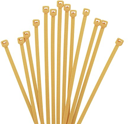 XINGO 1000 Stück Kabelbinder Gold, 100mm x 2,5mm, 8,1 kg Zugfestigkeit, kleine Größe, UV Beständig Set für Zur Ordnung von Kabeln, Gartenarbeit, Hause, im Büro, der Garage