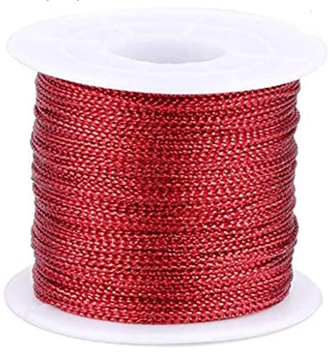 Filo per Decorazioni, Filo modellabile x Confezione Regalo di Natale e San Valentino; Filo chiudi pacco, Cordoncino Metallico 1mm, Filo da Ricamo, Filo per Bijoux, x Lavori Artigianali, 20M (Rosso)