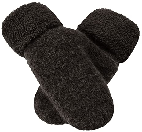 Thermohandschuhe für Damen, Winterhandschuhe, warme Handschuhe, mit Fleece gefütterte Strickhandschuhe, elastische Bündchen, gestrickte, warm gefütterte Handschuhe Winterhandschuhe (Black, One Size)