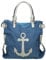 Excellanc Damen-Schultertasche Anker Textil Reißverschluss 3600215 (blau)