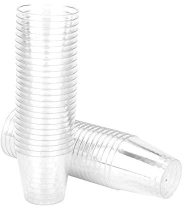 Bottiglie di Plastica da 8 Once con Tappi Bicchieri di plastica USA e Getta Jelly Bicchieri di Compleanno Bicchieri Trasparenti da Cucina, da e Bar Bicchieri di Plastica da 32 (As Shown, One Size)