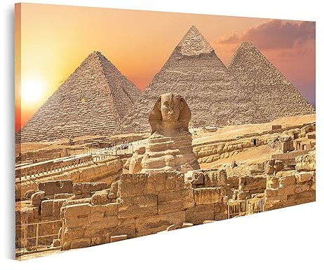 islandburner Bild auf Leinwand Sphinx Piramiden Berühmtes Weltwunder Gizeh Ägypten Bilder Wandbilder Poster HROV-1P
