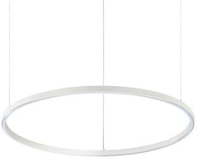 Ideal Lux ORACLE Schlanke DALI-dimmbare runde 70 cm integrierte LED-Pendel-Deckenleuchte weiß, 3000 K