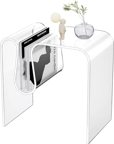 solaround Acryl Beistelltisch, Nachttisch Wohnzimmertisch Couchtisch, Tisch für Wohnzimmer Schlafzimmer (Transparent)