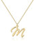 Halskette mit Initial in 18 Karat Gold M - Personalisierter Buchstaben-Schmuck für Frauen, handgefertigter Edelstahlanhänger, Geschenk für Geburtstag, Weihnachten, Abschluss, Valentinstag, Muttertag