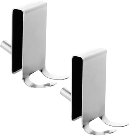 kingsea 2Stück Handtuchhaken Ohne Bohren, Rostfreier Stahl Haken Duschwand, Duschabtrennung aus Glas Dusche Zubehör Türhaken zum Einhängen für Bad und Küche, Gewichtskapazität 40 lbs