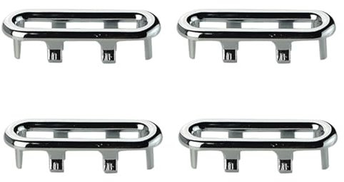 FMBC 4PCS Kunststoff Badezimmer Küche Becken Waschbecken Überlauf Abdeckung Einsatz Ersatz Chrom Loch Runde Ablauf Kappe Becken Zubehör (Color : D-4PCS-Oval)