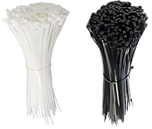 100 Stück selbstsichernde Kunststoff-Nylon-Kabelbinder, schwarz/weiß, Kabelbinder-Befestigungsring, 3 x 60–200, Industrie-Kabelbinder, Kabelbinder-Set (Farbe: Weiß-3 x 150)
