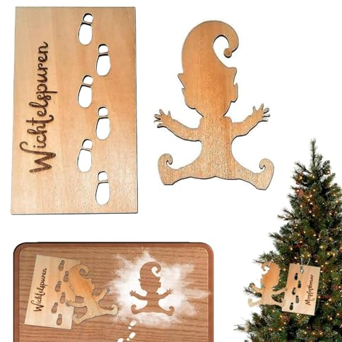 Gxlaihly Wichtelschablone Fußabdrücke Wichteltür Zubehör Wichtel Zubehör Weihnachten Wichtel Zubehör Fußabdruck Schablone Wichtelhaus Wichteltüre Zubehör Holz Fußabdruck Schablonen