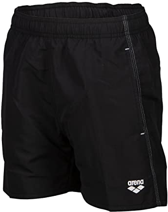 Arena Jungen Boys' Beach Boxer Solid Swim Trunks, Black-White, 152 EU