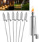 YRHome 6er Set Gartenfackeln für Draußen Edelstahl Rostfrei 330ml Ölfackeln Fackeln Hoch 115cm Lange Brenndauer Ölfackel Fackel für Balkon Terrasse