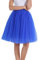 Blauer Tüllrock Damen Unterrock Tütü Hohe Taille Elastische Petticoat Party Rockabilly Midirock Crinoline, Blau, M
