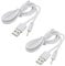 eMagTech 2 Stück USB-DC-Ladekabel Kompatibel mit Huion P80/GT-P80/PF150/Q11K V1/ UGEE M708/2150 Zeichenstift Tablet-Stift DC 2,0 mm Geräte-Ladekabel Weiß 1 m