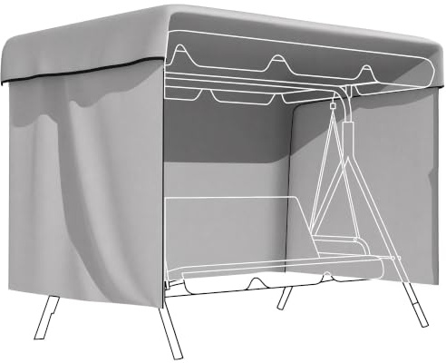 Outsunny Hollywoodschaukel Abdeckung 3 Sitzer 215 x 155 x 150 cm Grau