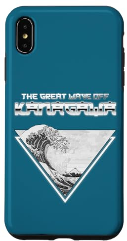 Hülle für iPhone XS Max Great Wave Off Kanagawa Dreieck-Blaufilter im Vaporwave-Stil