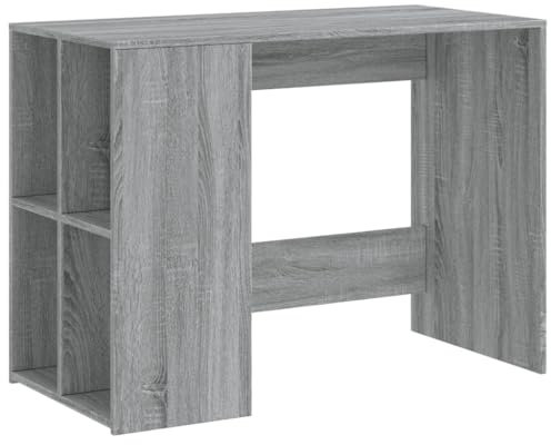 vidaXL Schreibtisch, Computertisch mit Stauraum, PC Tisch Laptoptisch für Arbeitszimmer Büro, Arbeitstisch Büromöbel, Grau Sonoma Holzwerkstoff