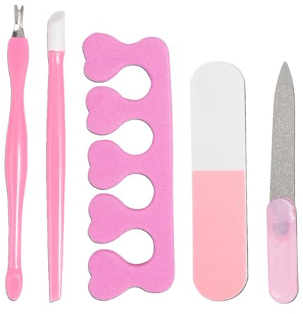 Nagelvårdssats - Professionell nagelverktygssats i 5 delar | 5 | manikyrkit | Pedikyruppsättning i rostfritt stål | Lätta tillbehör för dekoration