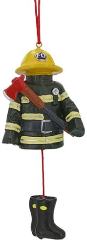 Milageto Weihnachts-Feuerwehrmann-Anhänger, Feuerwehr-Statue, Weihnachtsbaum-Hängeornament für Schlafzimmer, Party, Zuhause, Hochzeit