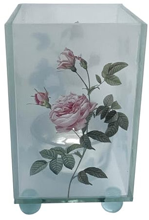 Elegant Rose Glass Votive Candle Holder – Decorative Accent for Warm Ambiance, Perfect for Home Decor, Gifts, or Special Occasions