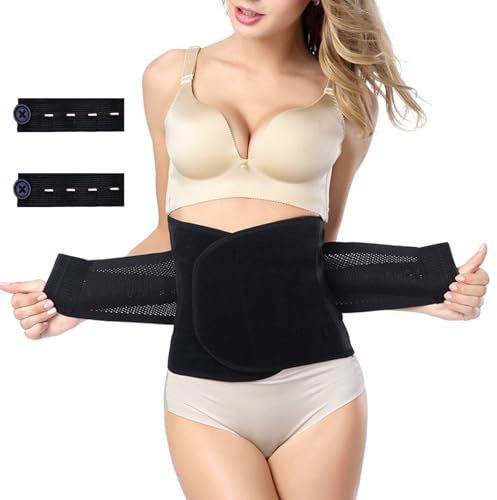 Thoquene Bauchgurt Nach Op Geburt, 112CM Postpartum Belly Wrap, Rückbildungsgürtel Schwarz