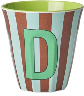 ReWu Rice Melmain Becher Medium - Buchstabe D - Kinderbecher Campingbecher Campnggeschirr Trinkbecher Melamingeschirr Bruchsicher BPA-Frei 250ml