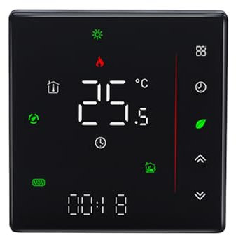 Qiumi Modbus-Thermostat mit LCD-Display, ideal für HLK-Systeme, einfach zu installierender Temperaturregler, für den privaten und gewerblichen Gebrauch