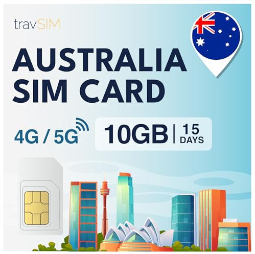 travSIM SIM Karte Australien | 10GB Daten SIM - 15 Tage planlaufzeit | Australien SIM Karte bietet unbegrenzten Internetzugang für Google, Facebook, Whatsapp, Instagram und mehr
