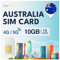 travSIM SIM Karte Australien | 10GB Mobile Daten| Funktioniert auf iOS und Android Geräten | Der Plan auf Dieser SIM Karte Australien ist 15 Tage gültig