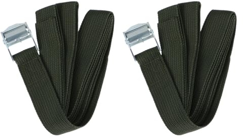 Kamerabefestigungsgurt 200x2,5x0,12cm aus Polyester für Wildkamera Schwarz | 2 Stück, Feldkamera Gürtel mit Sicherung, für Outdoor Einsatz, Länge Anpassbar, Schwarz
