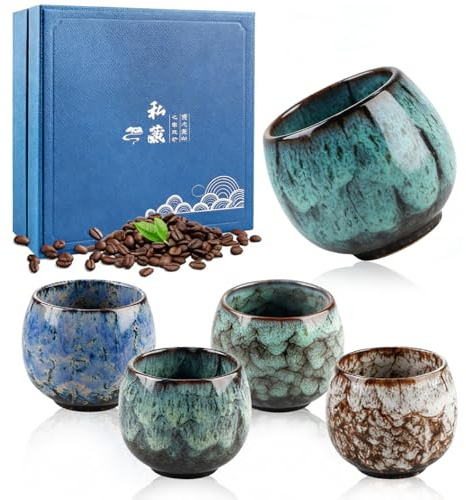 Lot De 5 110 Ml Tasses A Expresso,Céramique Tasse A Cafe,Tasses À Café En Céramique,Tasse À Café Expresso En Céramique Pour Expresso,Thé,Moka,Macchiato,Cadeaux De Noël