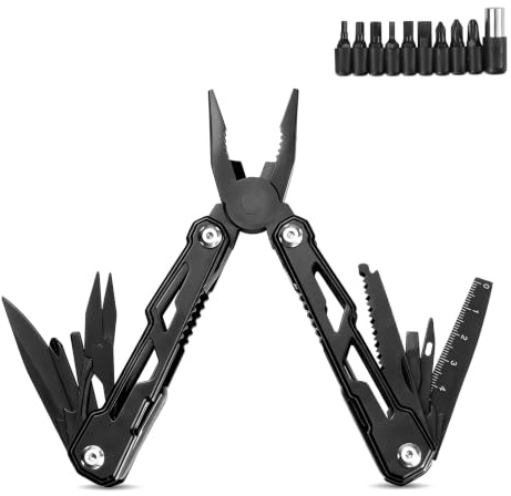 Ideal Swan 16-in-1 Multitools, Mini Multi Tool Foldable Pliers, EDC Gadgets | Pocket Multi Tools, Multitool with Scissors, Screwdriver, Camping Accessories for Outdoor, Gifts for Men Women Dad Mom
