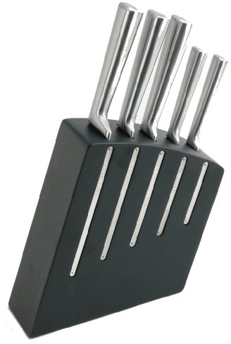Pradel Jean Dubost 18507 Bloc de Cuisine Kimono Noir 5 Couteaux de de Cuisine Ventoux Acier Inox