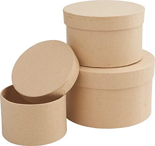 VBS Pappschachtelsatz Rund, 3er-Set, Ø12/10/8cm