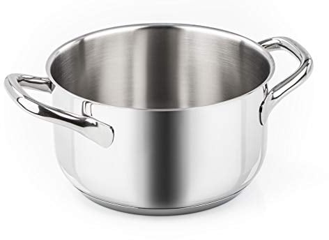 Barazzoni Chef Line Casseruola due manici, Acciaio inox 18/10, Diametro cm 20, Litri 3. Made in Italy.