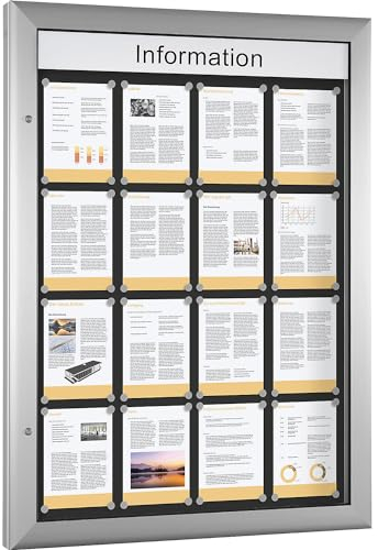 Vitrine d'affichage pour l'intérieur et l'extérieur - format vertical - pour format A0, porte ouvrant à 180° vers la droite - panneau d'affichage panneaux d'affichage présentation support publicitaire vitrine murale vitrines d'affichage vitrines murales