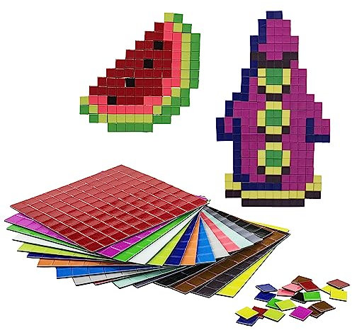 getDigital 11899 Pixel Puzzle Magnete | Set mit 1600 flachen Kühlschrankmagneten | 16 Farben nach C64 Palette | 1 x 1 cm je Pixel