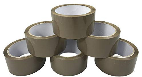 Triplast Braune Packband – 6 Rollen – Verpackungsband ideal für Kisten, Luftpolsterfolie und Umzüge