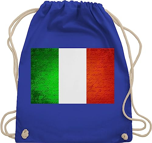 Turnbeutel Rucksack - Flagge Italien - Unisize - Royalblau - italienischer fußball tasche länder italienische sporttasche fanartikel em 2024 country sportbeutel fußball-em stadt taschen fussball