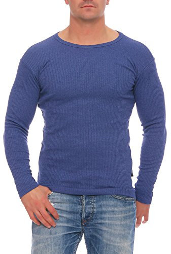 stylenmore Herren Thermo-Unterhemd Langarm Innenfleece Winter Kälteschutz Longsleeve Wintersport Wandern Arbeitskleidung angeraut wärmend M-4XL Anthrazit Dunkelblau Grau (M, Dunkelblau)