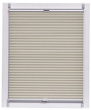 Sunlines Wabenplissee Made in Germany, Verdunkelung, Klemmfix Silbergraue Schiene, 130 x 150, Stoff, Creme, 130 x 2.3 x 150 cm