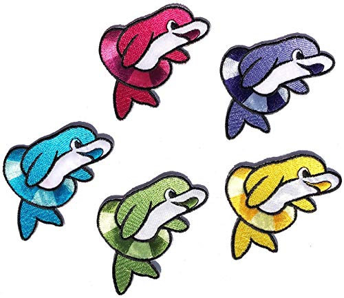 i-Patch - Patches - 0148 - Delfin - Fisch - Dolphin - Tiere - Zoo - Applikation - Aufbügler - Flicken - Aufnäher - Sticker - Badges - Bügelbild - niedlich - Kinder - Mädchen - Jungen - Jungs