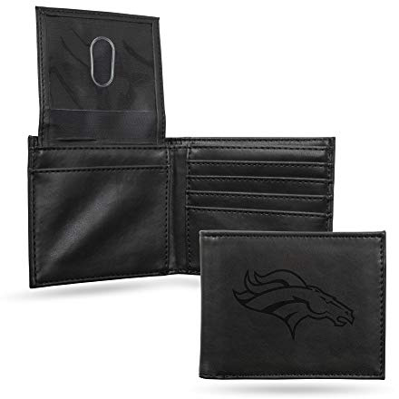 Rico Industries NFL Laser Engraved Billfold Wallet, Black