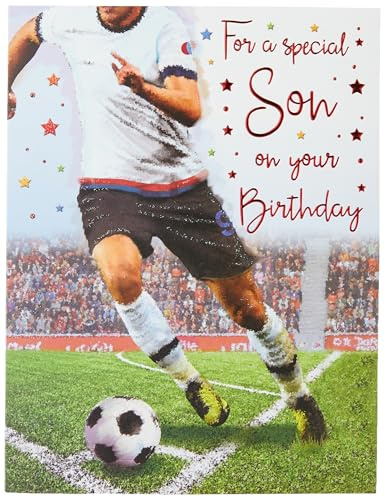 Piccadilly Greetings Birthday Card Son - 8 x 6 inches - Regal Publishing, C80228, green|white|grey|blue