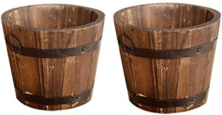 CosCosX Maceta rústica de Madera, marrón, 10 x 12 x 9 cm, Ideal para decoración de Interiores y Exteriores