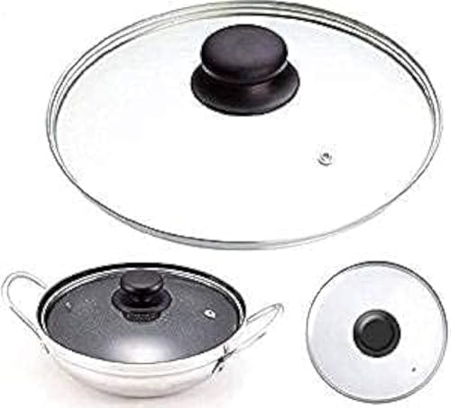 Copper Top Tempered Glass Saucepan Casserole Frying pan Lid (14 cm, 16 cm, 18 cm, 20 cm, 22 cm, 24 cm, 26 cm, 28 cm, 30 cm, 32 cm, 34 cm, 36 cm, 38 cm, 40 cm) Replacement Lids for Pans and Pot (30cm)