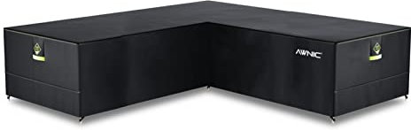 AWNIC Garten-Sofabezug, wasserdicht, für den Außenbereich, Polyester, 254 x 254 x 85 x 71 cm